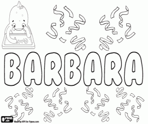 Barbara, feminine name coloring page
