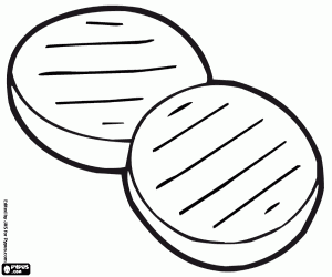 Barbecued hamburgers coloring page