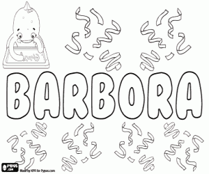 Barbora, Czech and Slovak name coloring page