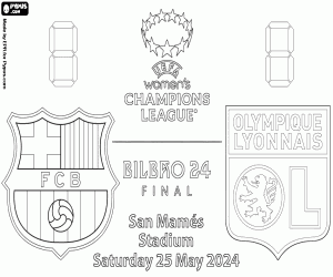 Barcelona-Lyon, final 2023-2024 coloring page