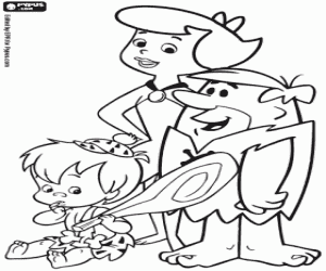 Barney, Betty and Bamm-Bamm coloring page