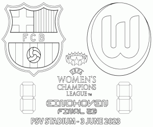 Barça vs Wolfsburg, final coloring page
