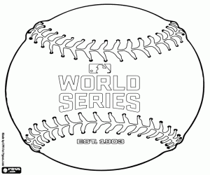 Baseball ball of World Series coloring page