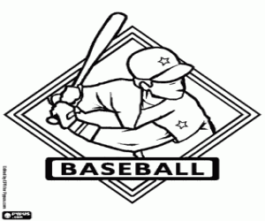 Baseball logo coloring page