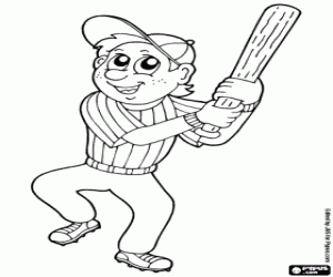 Baseball player with bat coloring page