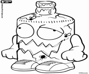 Bashed bottle, Trash Pack coloring page