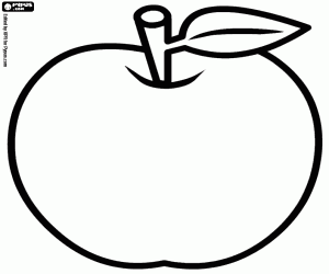 A basic drawing of an apple coloring page