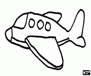 Basic small plane coloring page