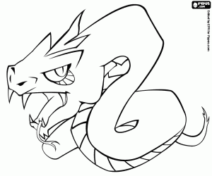 Basilisk, the king of the snakes coloring page