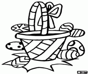 Basket for the Easter eggs coloring page