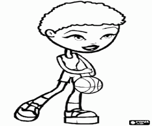 Basketball player with ball in hand coloring page