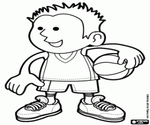 The basketball player with the ball coloring page