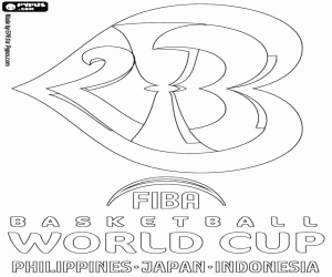 Basketball World Cup 2023 logo coloring page