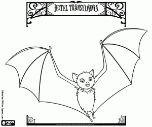 A bat of Count Dracula coloring page