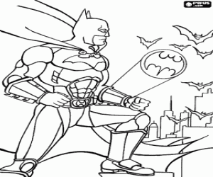 Batman and the bats coloring page