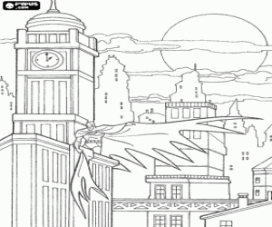Batman controlling Gotham City coloring page