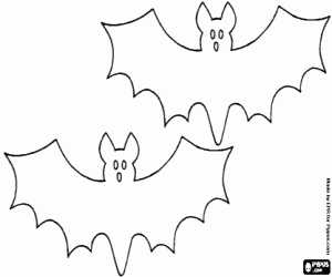 Bats for Halloween coloring page