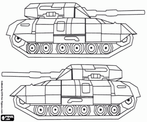 Battle tank coloring page