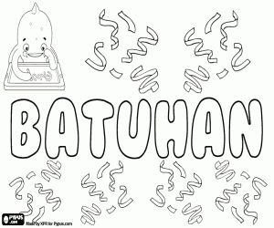 Batuhan, Turkish name for child coloring page
