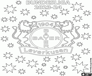 Bayer Leverkusen, champion 2023-2024 coloring page