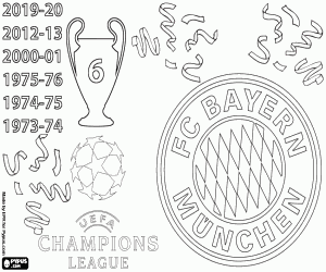 Bayern, UEFA Champions League 2020 coloring page