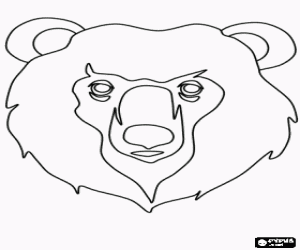 Bear face coloring page