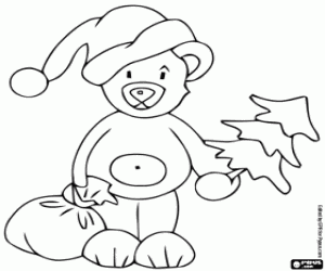 A bear ready for Christmas coloring page