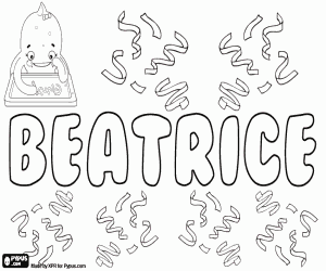 Beatrice, feminine name coloring page