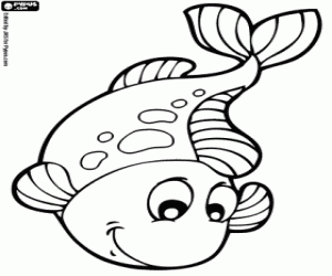 A beautiful carp in the pond coloring page