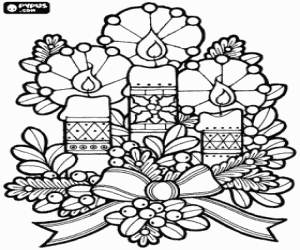 Beautiful Christmas candles coloring page