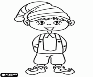 Beautiful Christmas elf coloring page
