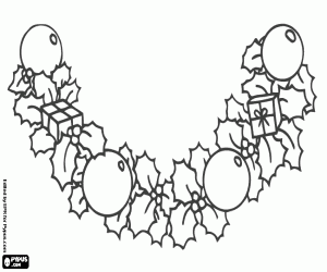 Beautiful Christmas garland coloring page
