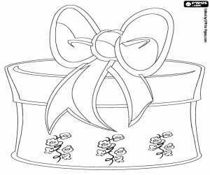 Beautiful Christmas gift box coloring page