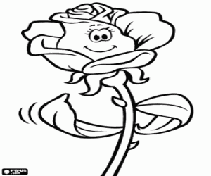 Beautiful rose with prickles coloring page