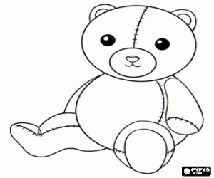 Beautiful teddy bear coloring page