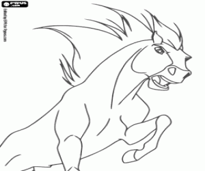 The beautiful wild horse Spirit coloring page