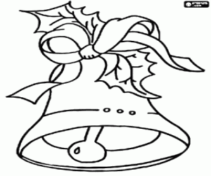 A bell decorated for Christmas coloring page