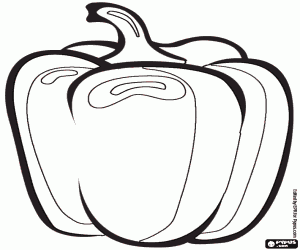 A bell pepper, a vegetable coloring page