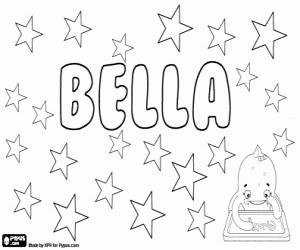 Bella, name for girl coloring page