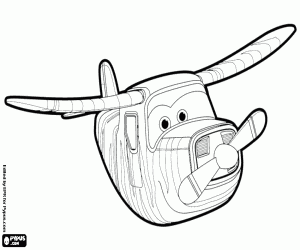 Bello in its airplane shape coloring page