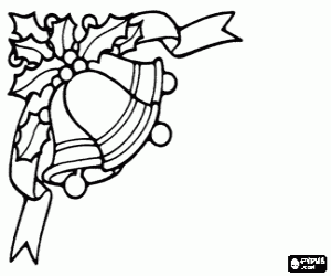 Bells with Christmas decorations coloring page