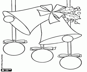 Bells and Christmas ornaments coloring page