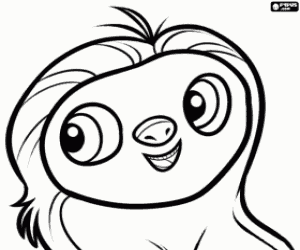 Belt, Guy's pet, a sloth coloring page