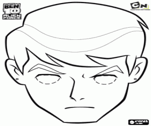 Ben 10 Alien Force mask coloring page