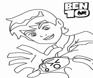 Ben 10 and the Omnitrix coloring page