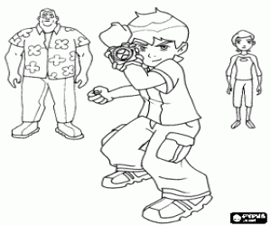 Ben 10, Gwen and Max coloring page