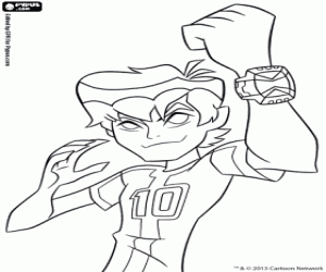 Ben 10 Omniverse in action coloring page