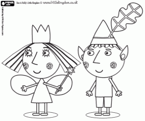 Ben and Holly, the protagonists coloring page