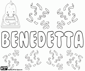 Benedetta, Italian name coloring page