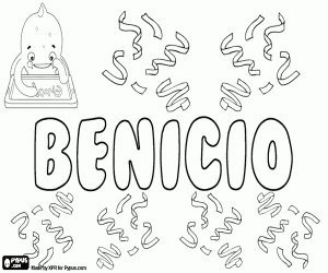Benicio, name of Latin origin coloring page